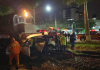 Trem se choca com carro no centro de Içara