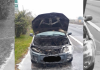 Carro em movimento incendeia na BR 101 em Maracajá