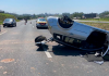 Capotamento deixa vítima ferida na Via Rápida, em Criciúma