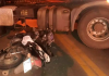 Motociclista se fere gravemente em acidente com caminhão na Luiz Rosso