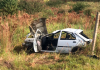 Motor se desprende de carro em acidente na Via Rápida; motorista ficou ferido