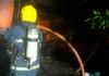 Casa de madeira é destruída por incêndio em Turvo