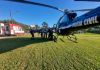 Helicóptero do Saer transfere mulher de 59 anos com infarto agudo do miocárdio do Hospital Regional de Araranguá ao Hospital São José em Criciúma