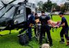 Helicóptero do Saer transfere homem com infarto agudo do miocárdio de Praia Grande para Criciúma
