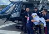 Helicóptero do Saer transfere homem com possível AVC de Araranguá para Criciúma 