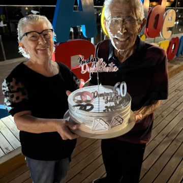 Casal celebra bodas de diamante no Belinzoni
