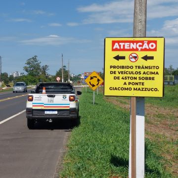 Ponte Giácomo Mazzuco é reaberta ao tráfego de veículos