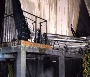 Cabana é destruída por incêndio na comunidade de Serra da Pedra, em Jacinto Machado