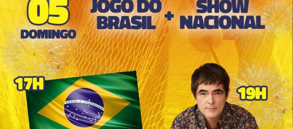 Domingo terá transmissão do jogo do Brasil e show naciona...