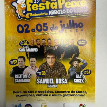 Representantes do turismo de Balneário Arroio do Silva divulgam a 33ª Festa do Peixe durante sessão da Câmara