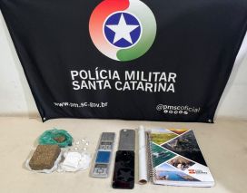 PMSC apreende drogas e prende homem por tráfico nas proximidades de escola
