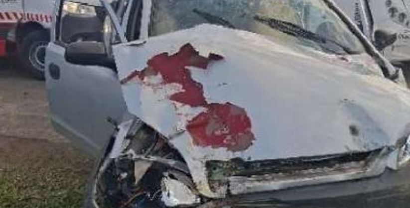 Acidente envolve carro e ônibus escolar em Santa Rosa do Sul