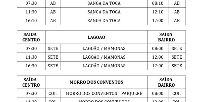 Tarifa Zero terá horários extras no dia da eleição