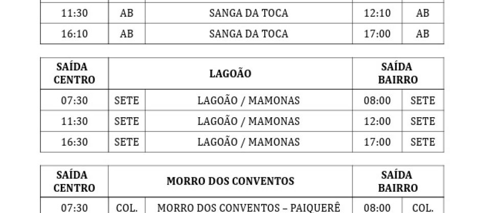 Tarifa Zero terá horários extras no dia da eleição