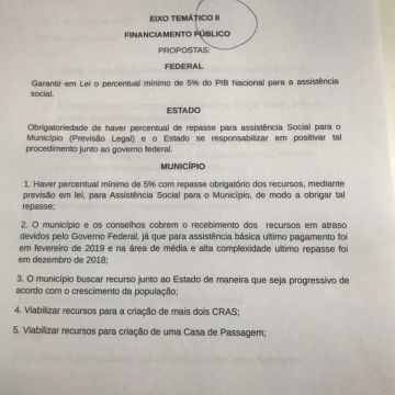 Fase municipal da Conferência Nacional de Assistência Social