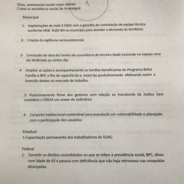Fase municipal da Conferência Nacional de Assistência Social